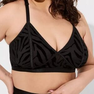 #124 Torrid 2 Flocked Mesh Bralette